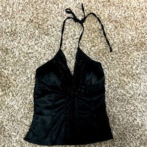 Moa Moa Silky Ruched Halter Top